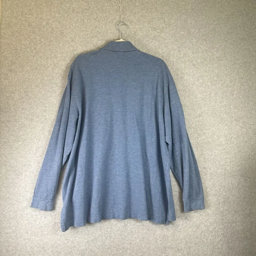 Polo Ralph Lauren‎ Shirt Mens 2XL Big Blue Cotton Long Sleeve Button Classic Fit